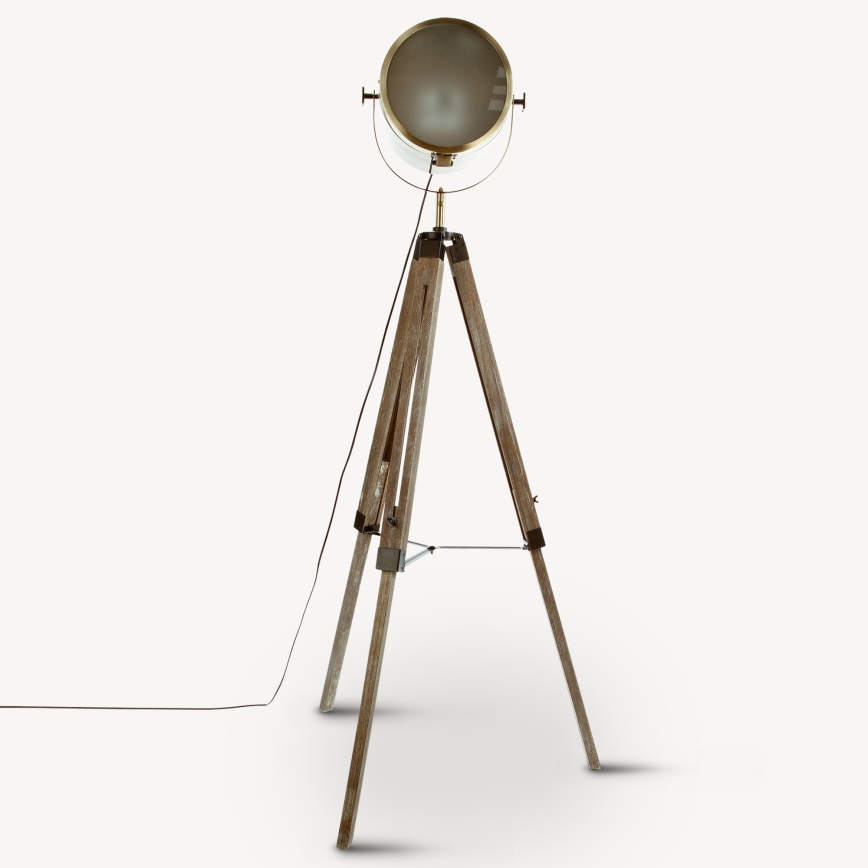 Atmosphera - Stojací lampa EBOR 1xE27/25W/230V borovice/mosaz