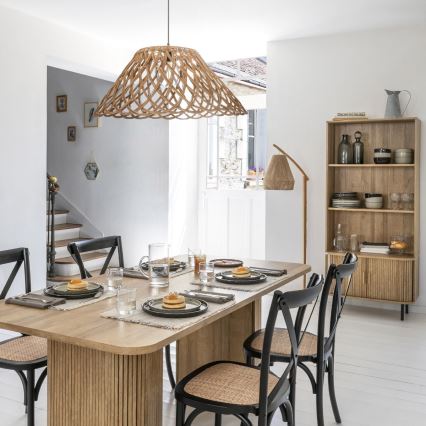 Atmosphera - Stojací lampa PALM 1xE27/60W/230V bambus/konopí