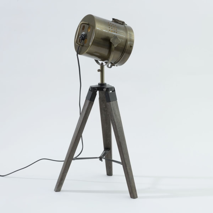Atmosphera - Stolní lampa EBOR 1xE14/25W/230V borovice/mosaz