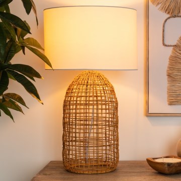 Atmosphera - Stolní lampa KARLA 1xE27/25W/230V ratan