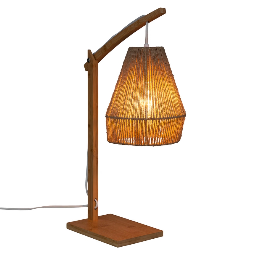 Atmosphera - Stolní lampa KARLA 1xE27/40W/230V bambus/konopí