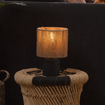 Atmosphera - Stolní lampa KOBY 1xE14/40W/230V konopí/černá
