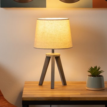 Atmosphera - Stolní lampa MINI 1xE14/25W/230V borovice/béžová