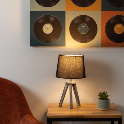 Atmosphera - Stolní lampa MINI 1xE14/25W/230V borovice/černá