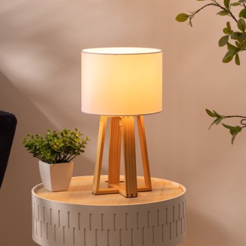 Atmosphera - Stolní lampa MOLU 1xE27/25W/230V borovice/bílá
