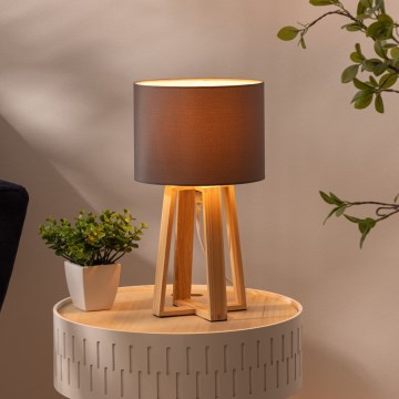 Atmosphera - Stolní lampa MOLU 1xE27/25W/230V borovice/šedá