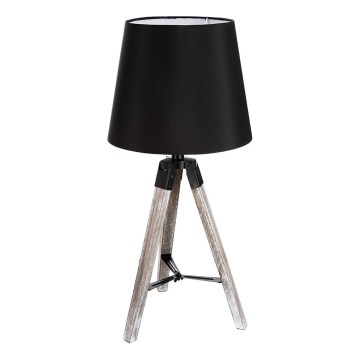 Atmosphera - Stolní lampa RUNO 1xE27/25W/230V dřevo/černá