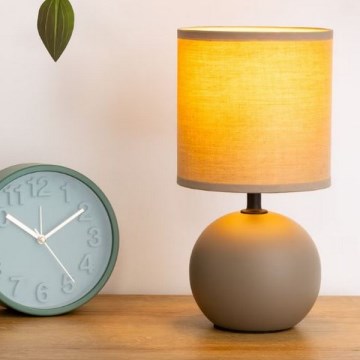 Atmosphera - Stolní lampa TIMÉO 1xE14/60W/230V taupe/krémová
