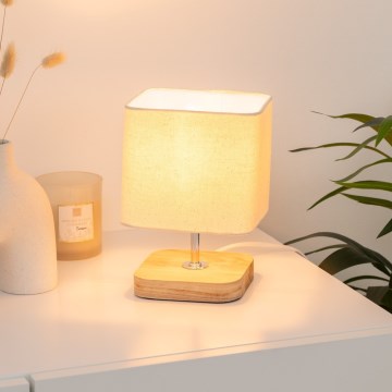 Atmosphera - Stolní lampa TOXEY 1xE14/25W/230V borovice/béžová