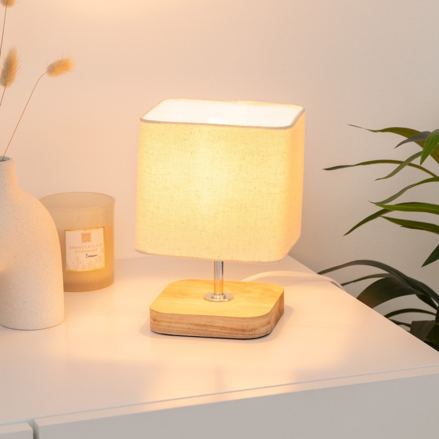 Atmosphera - Stolní lampa TOXEY 1xE14/25W/230V borovice/béžová