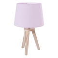 Atmosphera - Stolní lampa TRIPOD 1xE14/40W/230V borovice/růžová