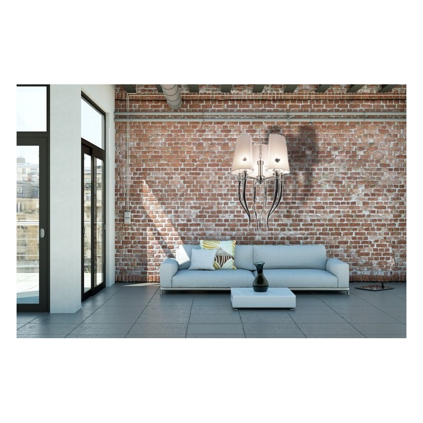 Azzardo AZ0028 - Lustr na řetězu DIABLO 6xE14/11W/230V bílá