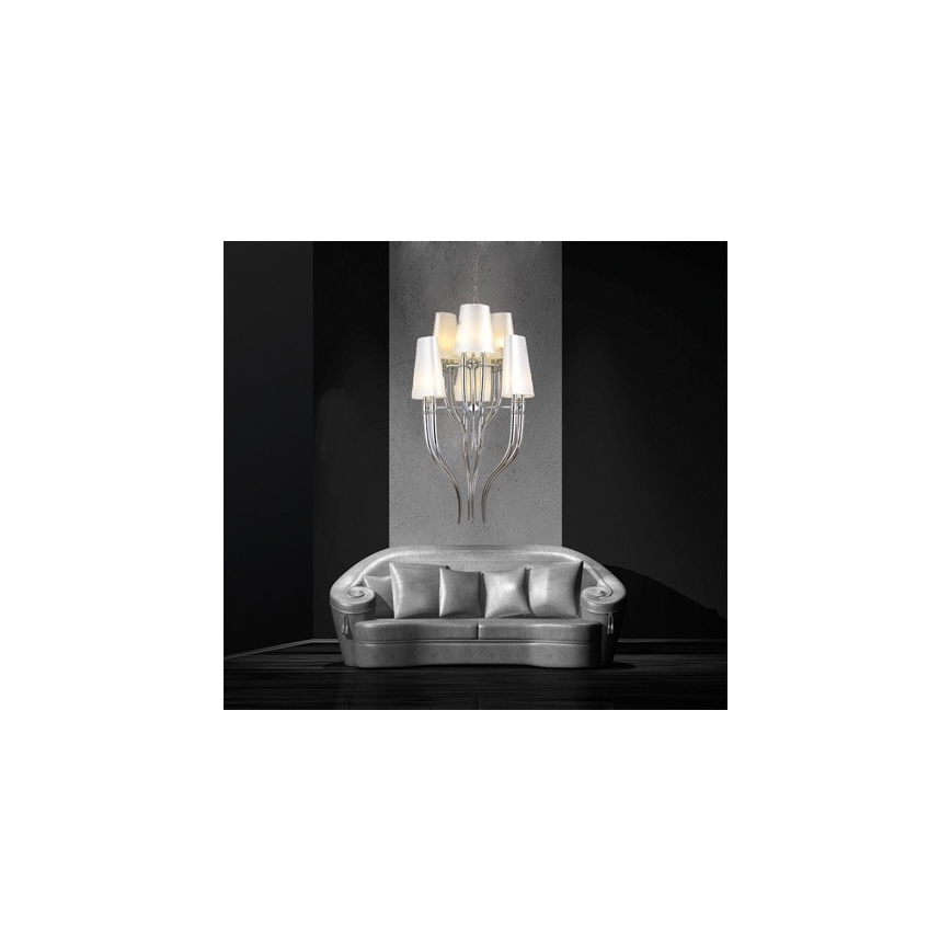 Azzardo AZ0173 - Lustr na řetězu DIABLO 12xE14/11W/230V bílá