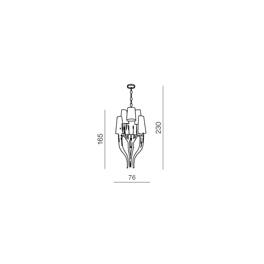 Azzardo AZ0173 - Lustr na řetězu DIABLO 12xE14/11W/230V bílá