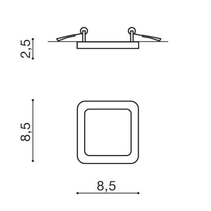 Azzardo AZ2833 - LED Koupelnové podhledové svítidlo SLIM 1xLED/6W/230V IP44 CRI 90
