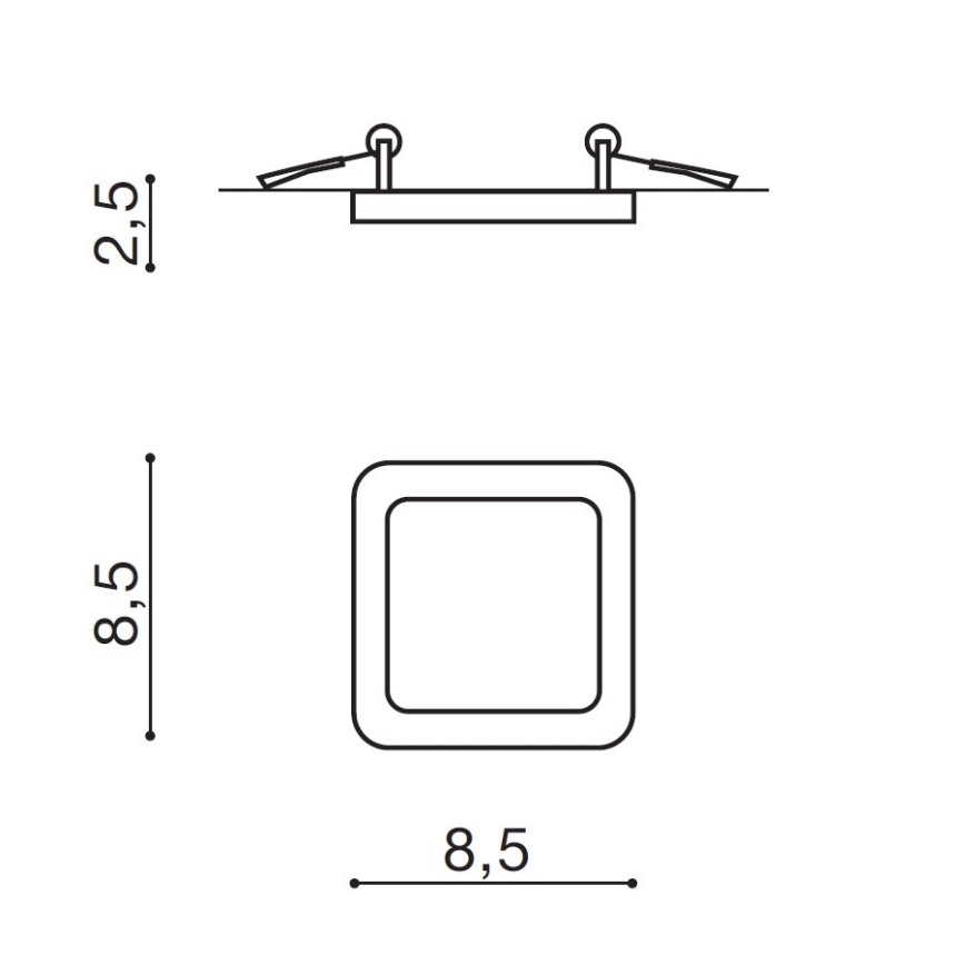 Azzardo AZ2833 - LED Koupelnové podhledové svítidlo SLIM 1xLED/6W/230V IP44 CRI 90