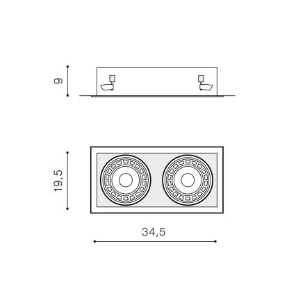 Azzardo AZ2875 - Podhledové svítidlo NOVA 2xGU10-ES111/50W/230V