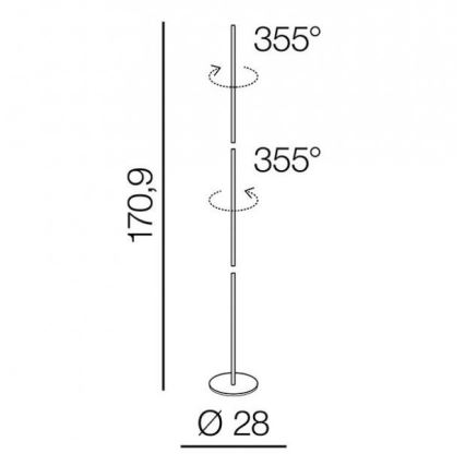 Azzardo AZ3205 - LED Stojací lampa TETA LED/33W/230V