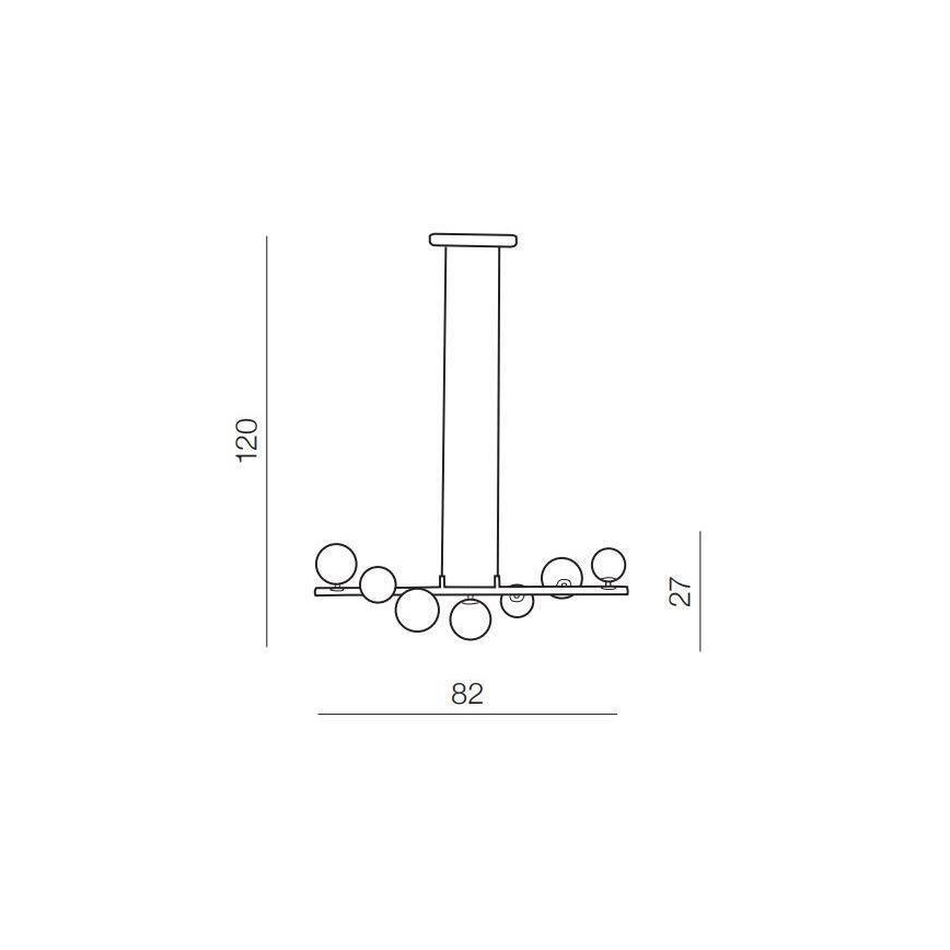 Azzardo AZ4406 - Lustr na lanku SYBILLA 7xG9/25W/230V černá