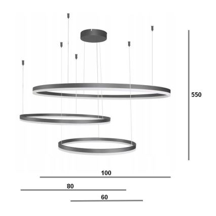 Azzardo AZ4707 - LED Lustr na lanku HALO LED/130W/230V černá