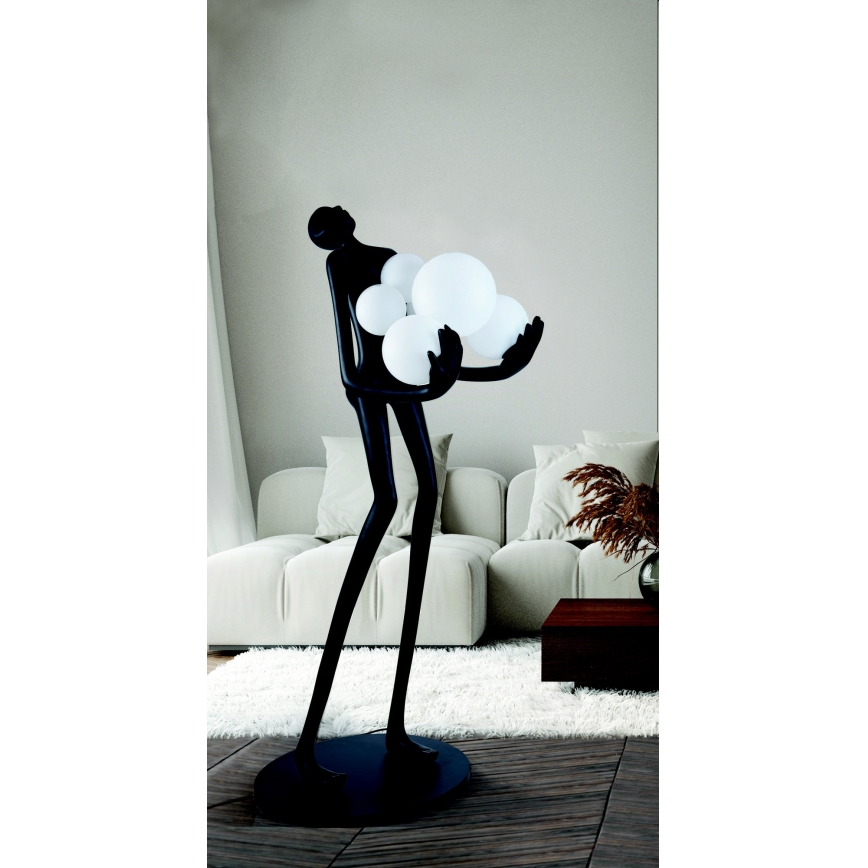 Azzardo AZ4985 - Stojací lampa ATLAS 6xE14/50W/230V 180 cm pryskyřice