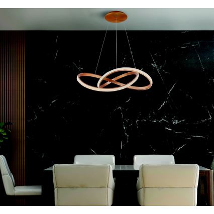 Azzardo AZ5097 - LED Stmívatelný lustr na lanku INFINITY LED/80W/230V zlatá + dálkové ovládání