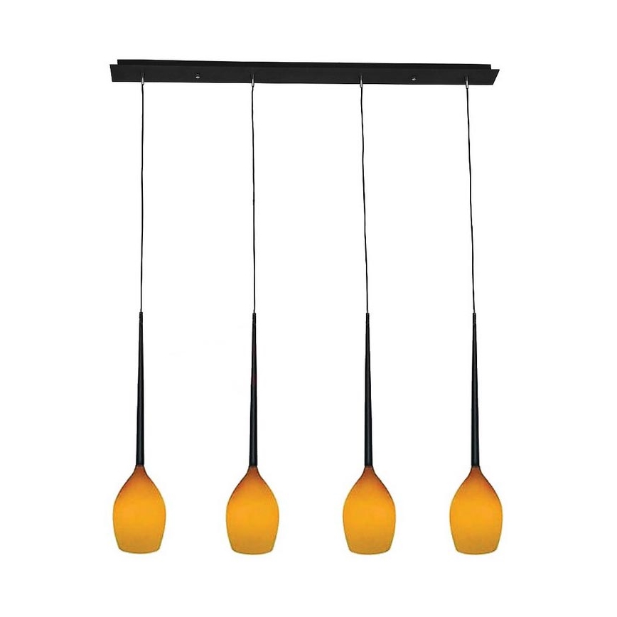 Azzardo - Náhradní sklo k lustru IZZA - žlutá pr. 13 cm