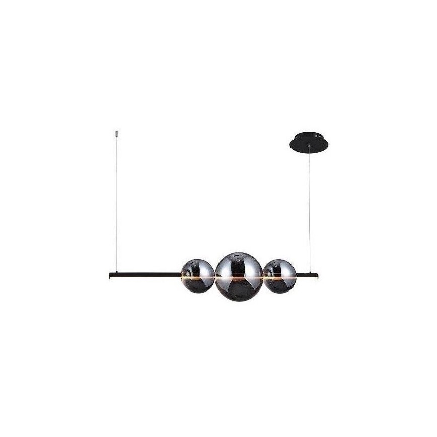 Azzardo - Náhradní sklo k lustru SANDRA černá/chromová - malé pr. 15 cm