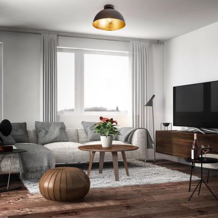 B.K. Licht 1322 - Stropní svítidlo 1xE27/60W/230V černá/zlatá