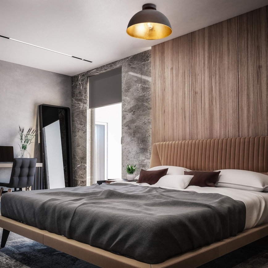 B.K. Licht 1322 - Stropní svítidlo 1xE27/60W/230V černá/zlatá