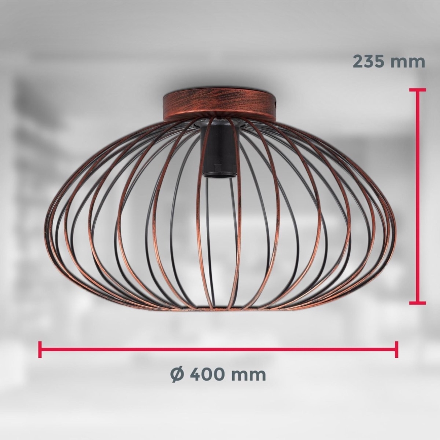 B.K. Licht 1471 - Přisazený lustr RETRO 1xE27/40W/230V měděná