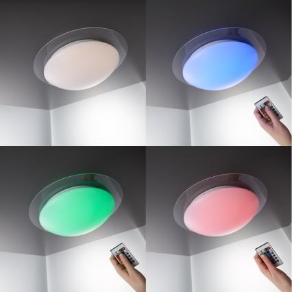 B.K.Licht BKL1025 - LED RGB Stmívatelné koupelnové stropní svítidlo ASKELLA LED/12W/230V IP44 + dálkové ovládání