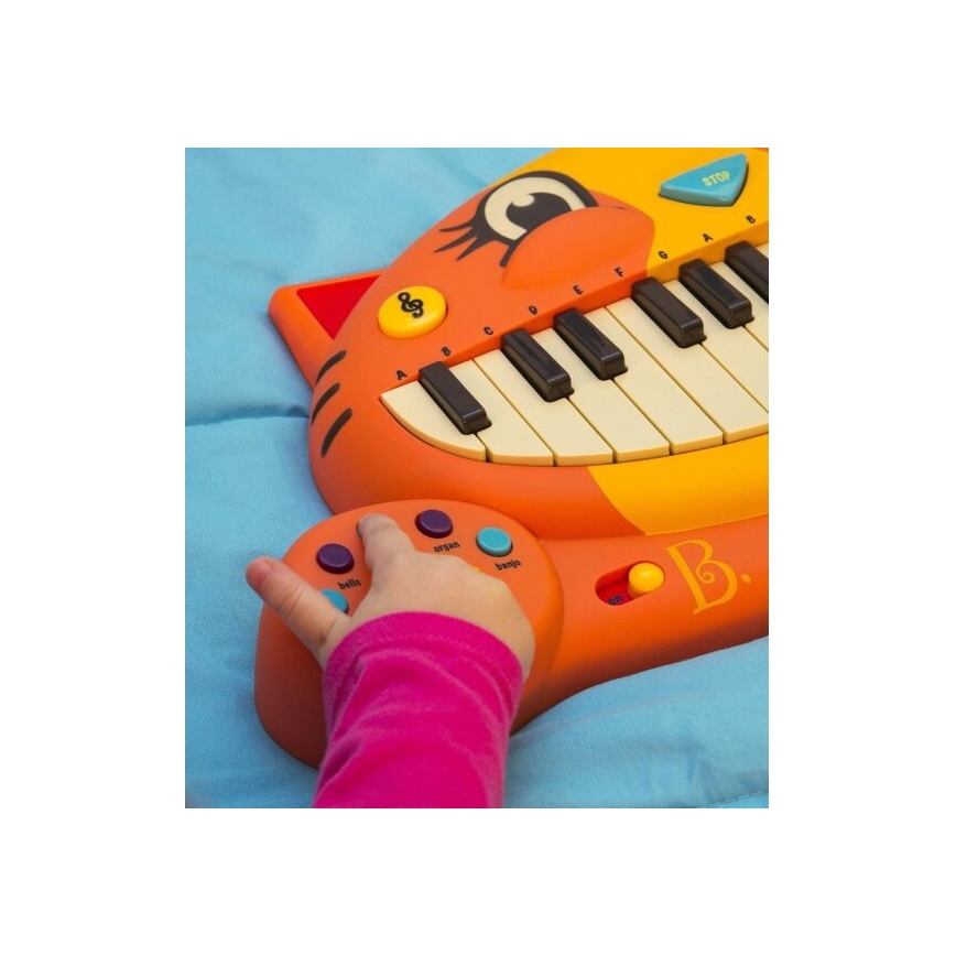 B-Toys - Dětské piáno s mikrofonem Kočka 4xAA