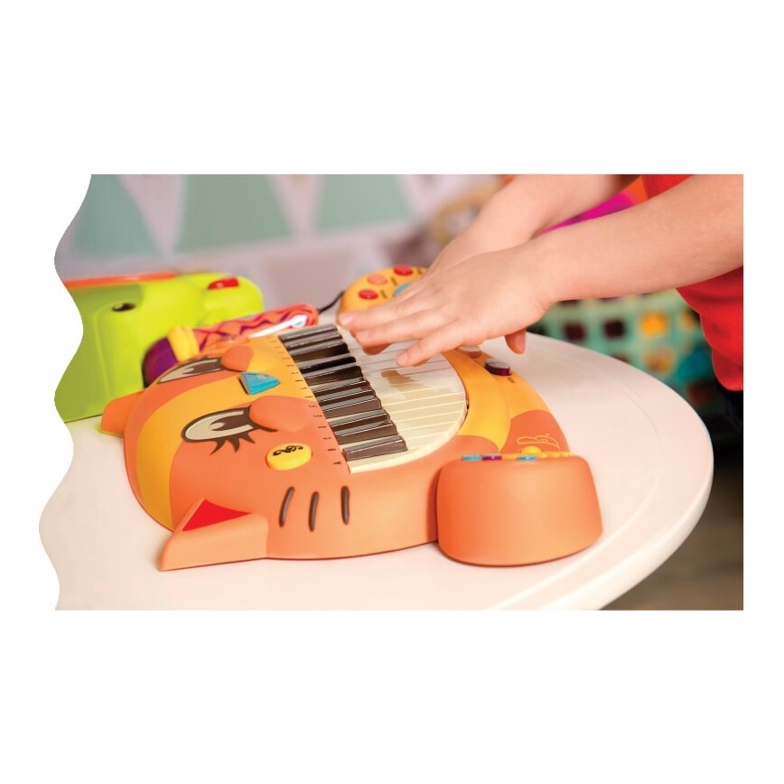 B-Toys - Dětské piáno s mikrofonem Kočka 4xAA