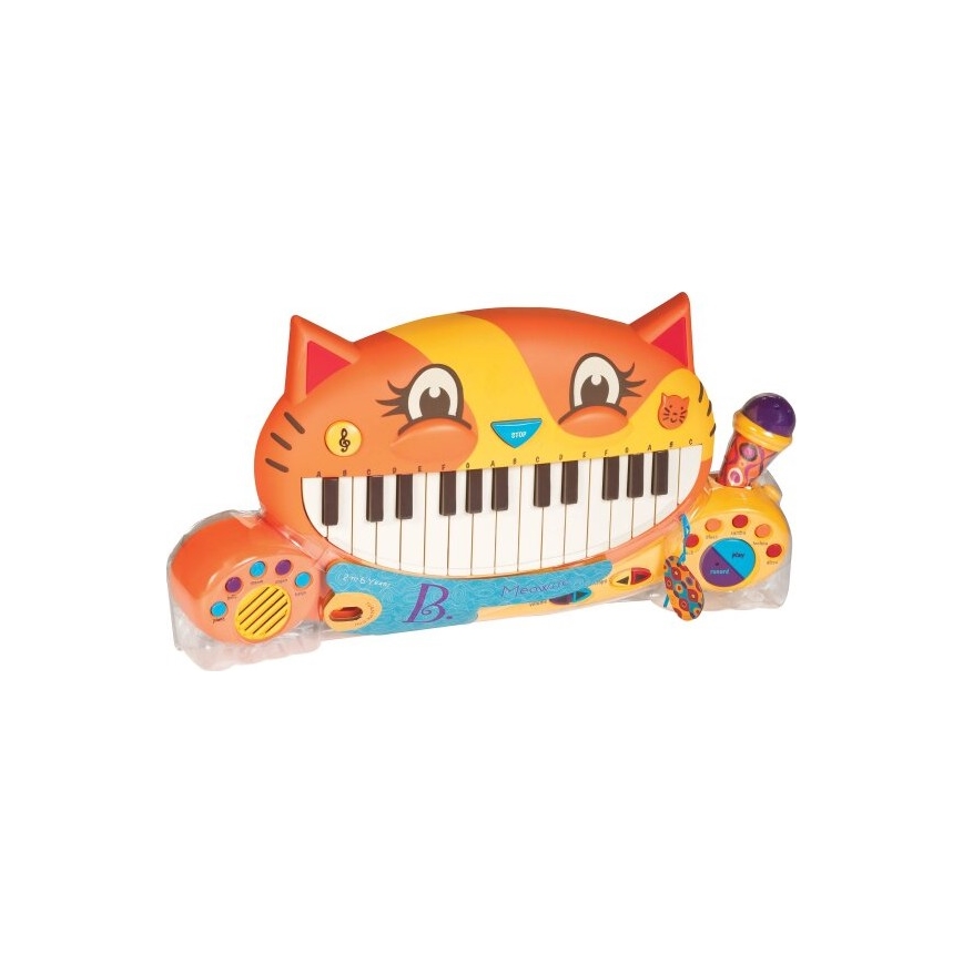 B-Toys - Dětské piáno s mikrofonem Kočka 4xAA