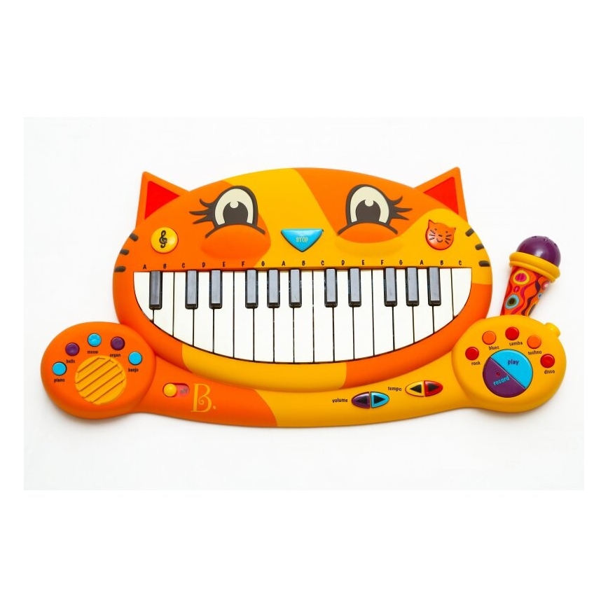 B-Toys - Dětské piáno s mikrofonem Kočka 4xAA