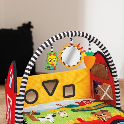 Baby Einstein - Dětská hrací deka BUSY BARNYARD 4xAA