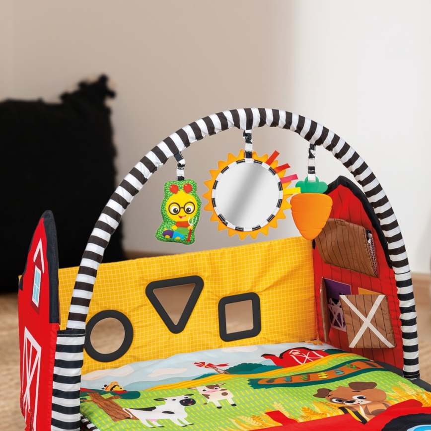 Baby Einstein - Dětská hrací deka BUSY BARNYARD 4xAA