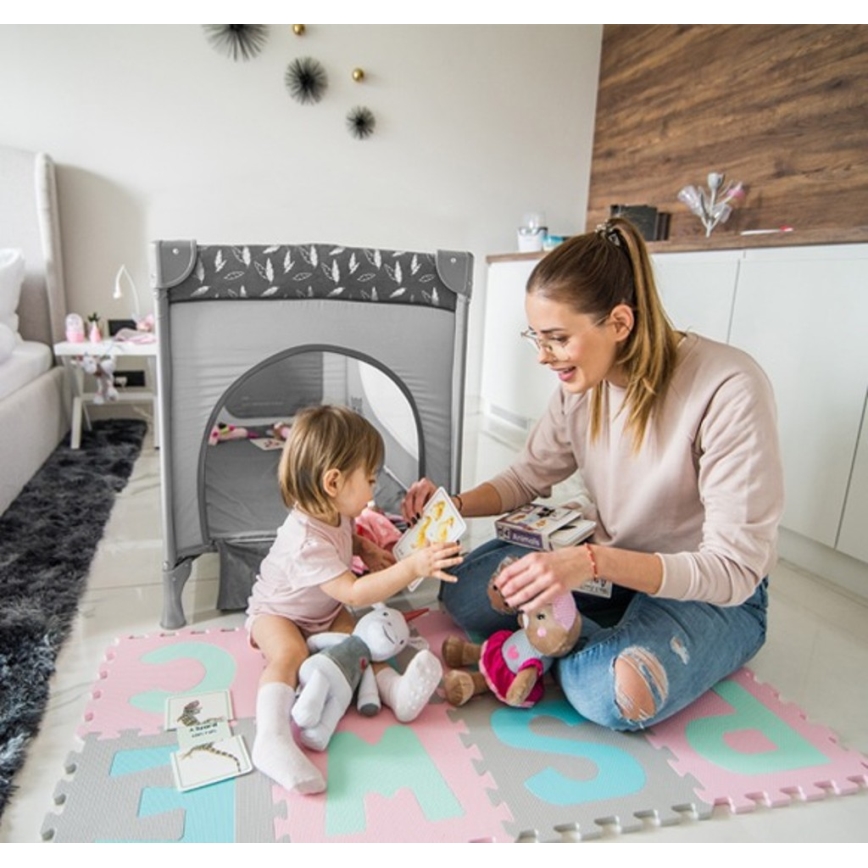 BabyOno - Cestovní postýlka BASIC šedá