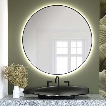 Baltica Design - LED Koupelnové nástěnné zrcadlo s podsvícením BRIGHT LED/15W/230V 4500K pr. 70 cm IP65 černá