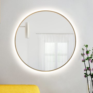 Baltica Design - LED Koupelnové nástěnné zrcadlo s podsvícením BRIGHT LED/15W/230V 4500K pr. 80 cm IP65 zlatá