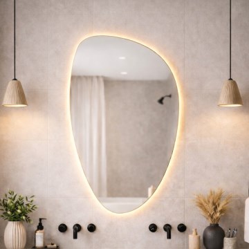 Baltica Design - LED Koupelnové nástěnné zrcadlo s podsvícením STONE FLUID LED/15W/230V 2700K 92x55 cm IP65