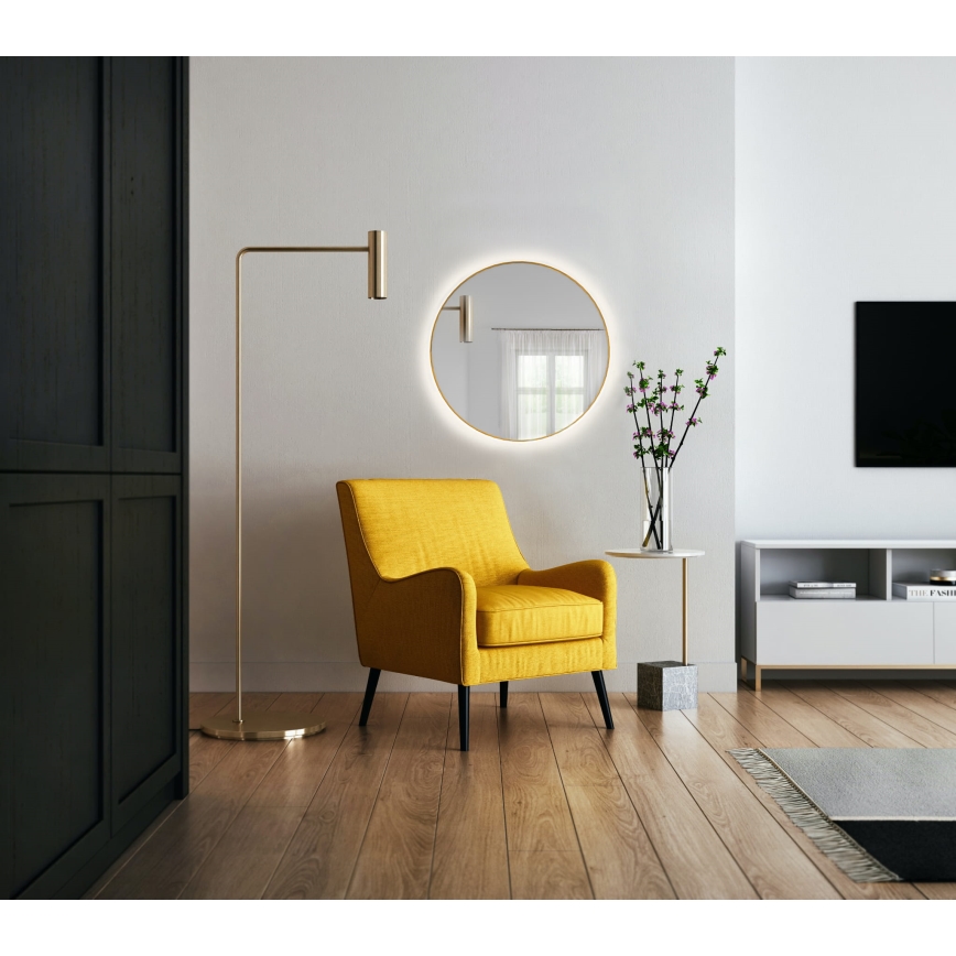 Baltica Design - LED Koupelnové nástěnné zrcadlo s podsvícením BRIGHT LED/15W/230V 4500K pr. 100 cm IP65 zlatá