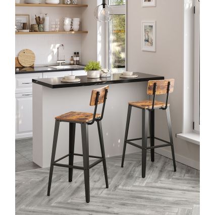 Barová židle AVEN 2 ks hnědá/černá