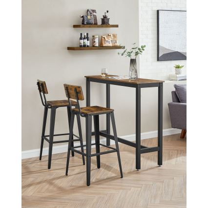 Barová židle AVEN 2 ks hnědá/černá