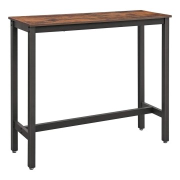 Barový stolek BARTIS 120x40 cm hnědá/černá