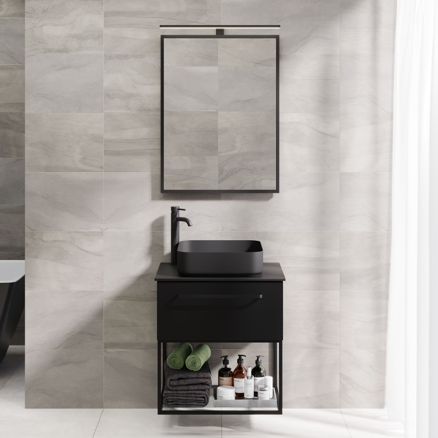 BATH DELUXE 01-060-05-02-00 - Koupelnové zrcadlo BORGSTED 60x80 cm černá