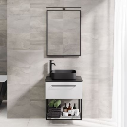 BATH DELUXE 01-060-05-02-00 - Koupelnové zrcadlo BORGSTED 60x80 cm černá