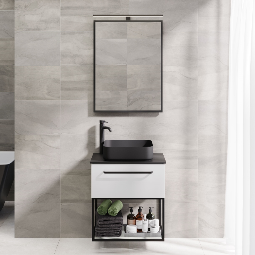 BATH DELUXE 01-060-05-02-00 - Koupelnové zrcadlo BORGSTED 60x80 cm černá