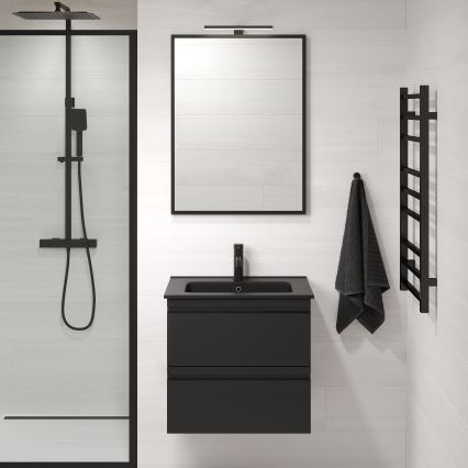 BATH DELUXE 01-060-05-02-00 - Koupelnové zrcadlo BORGSTED 60x80 cm černá